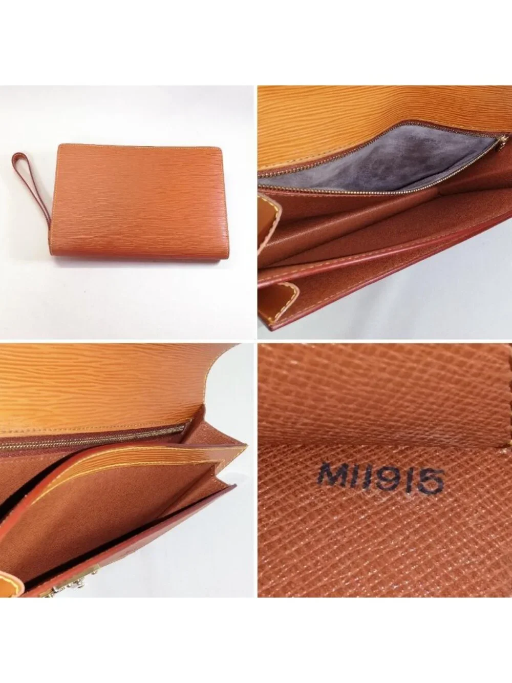 Louis Vuitton Sellier Dragonne Camel Clutch Epi